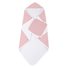Pink Pearl Polka Dot Bamboo Hooded Towel and Washcloth Set