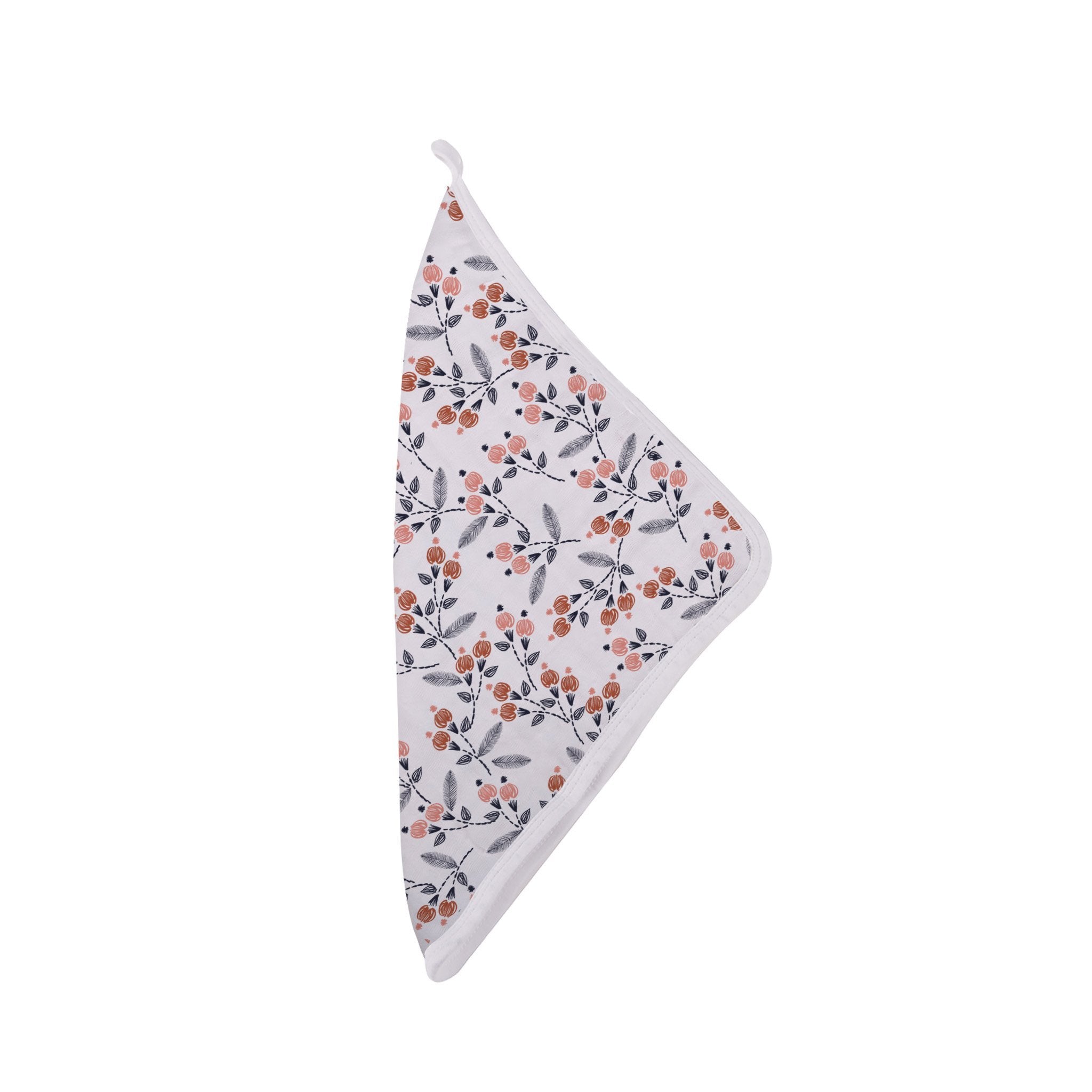 Blooms Floral Bamboo Washcloth Set of 3 with Attached Loop