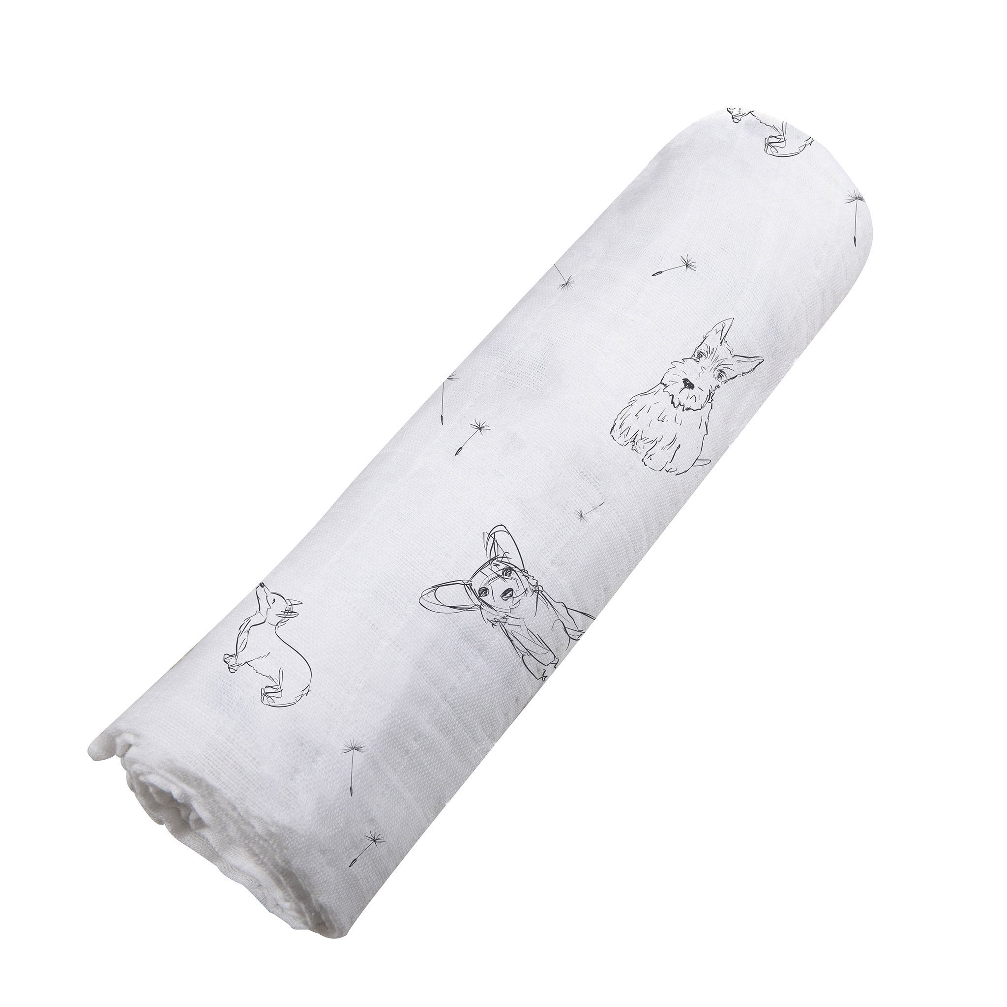 Corgi Bamboo Muslin Swaddle
