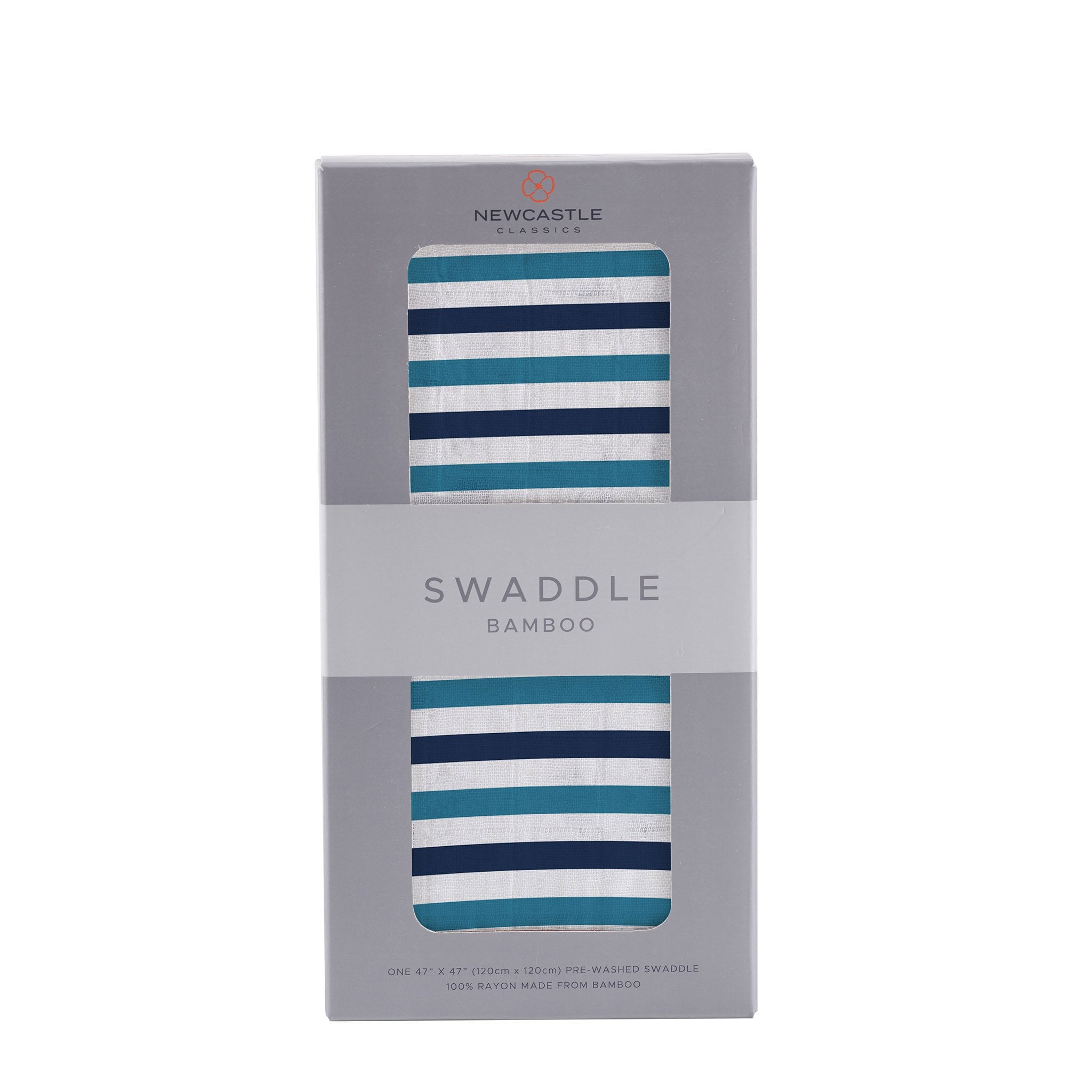 Blue and White Stripe Swaddle