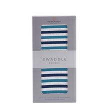 Blue and White Stripe Swaddle