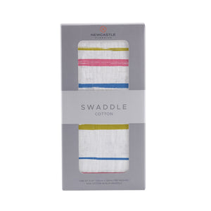 Watercolor Stripe Breatheable Cotton Muslin Swaddle