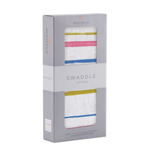 Watercolor Stripe Breatheable Cotton Muslin Swaddle