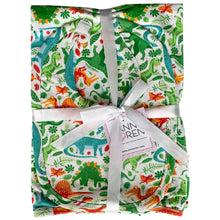 2 Pc Cotton Annloren Baby Boy Dinosaur Blanket & Bib Gift Set