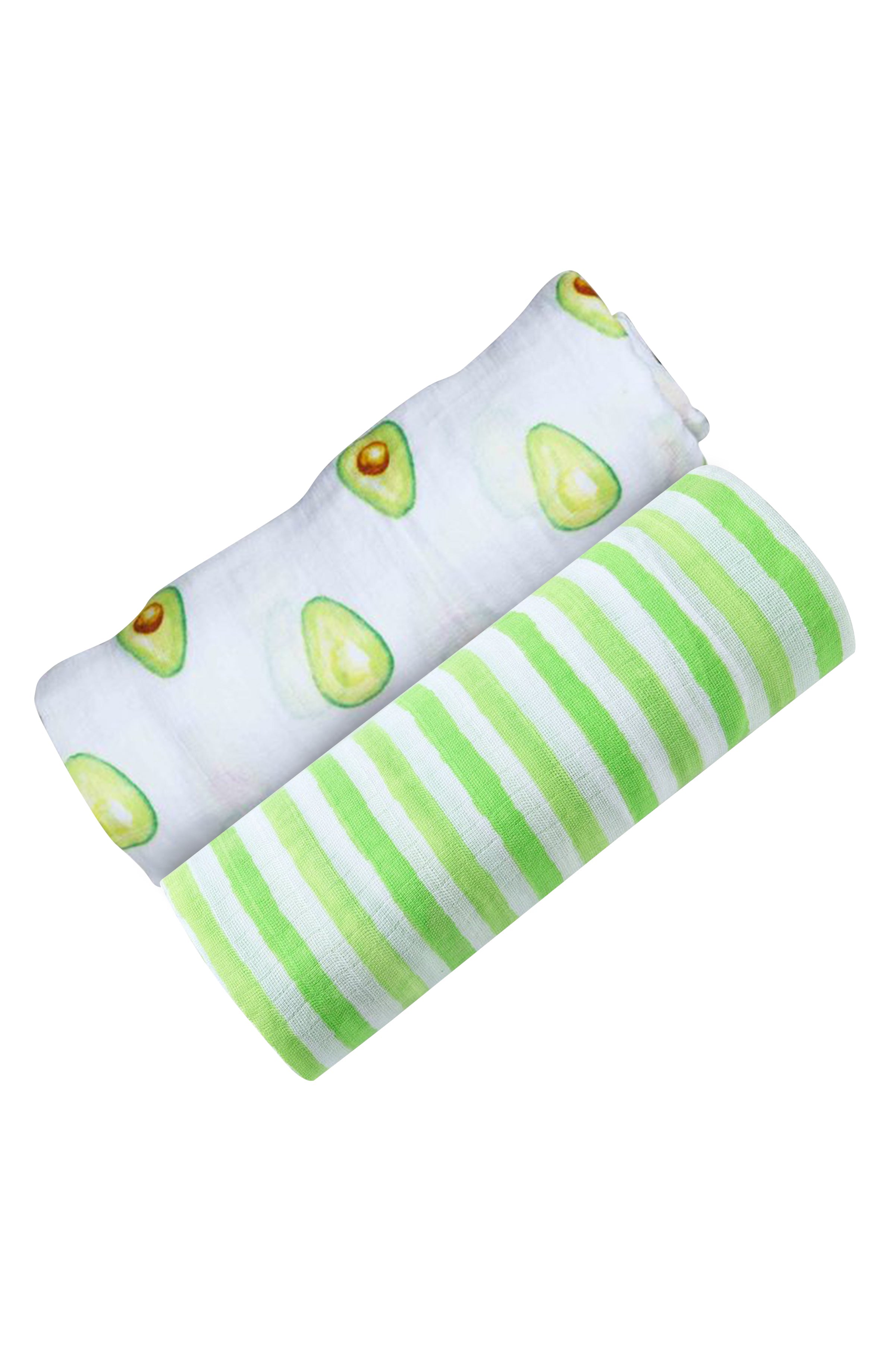 Organic Swaddle Set Avocado Green Stripe