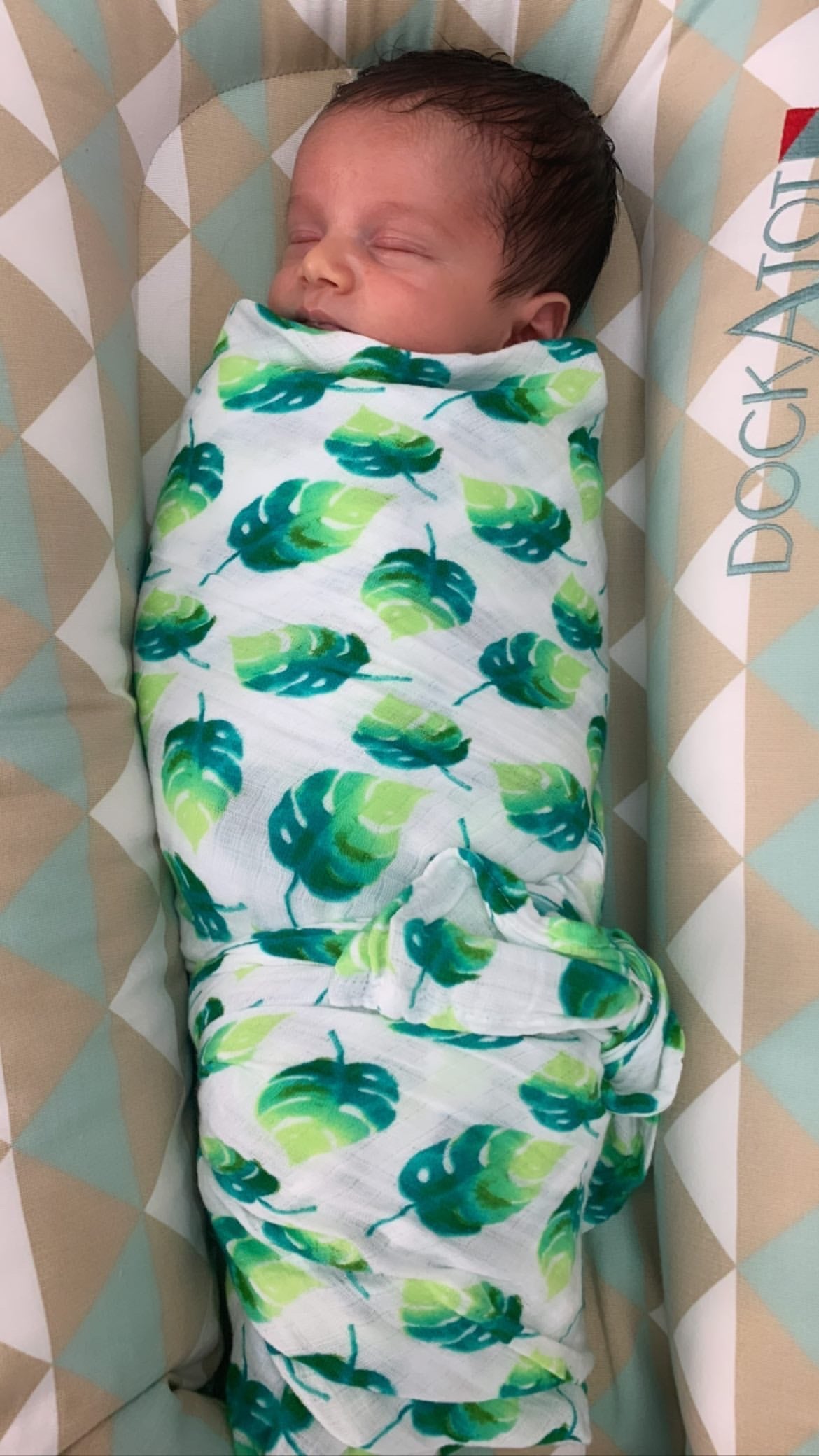 Organic Cotton Leaf Swaddle Baby Wrap