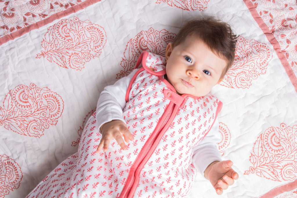 Quilted Pink City Handmade Wearable Baby Sleep Bag