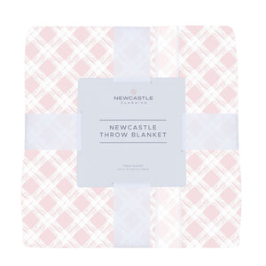 Primrose Pink Plaid Cotton Muslin Throw Blanket