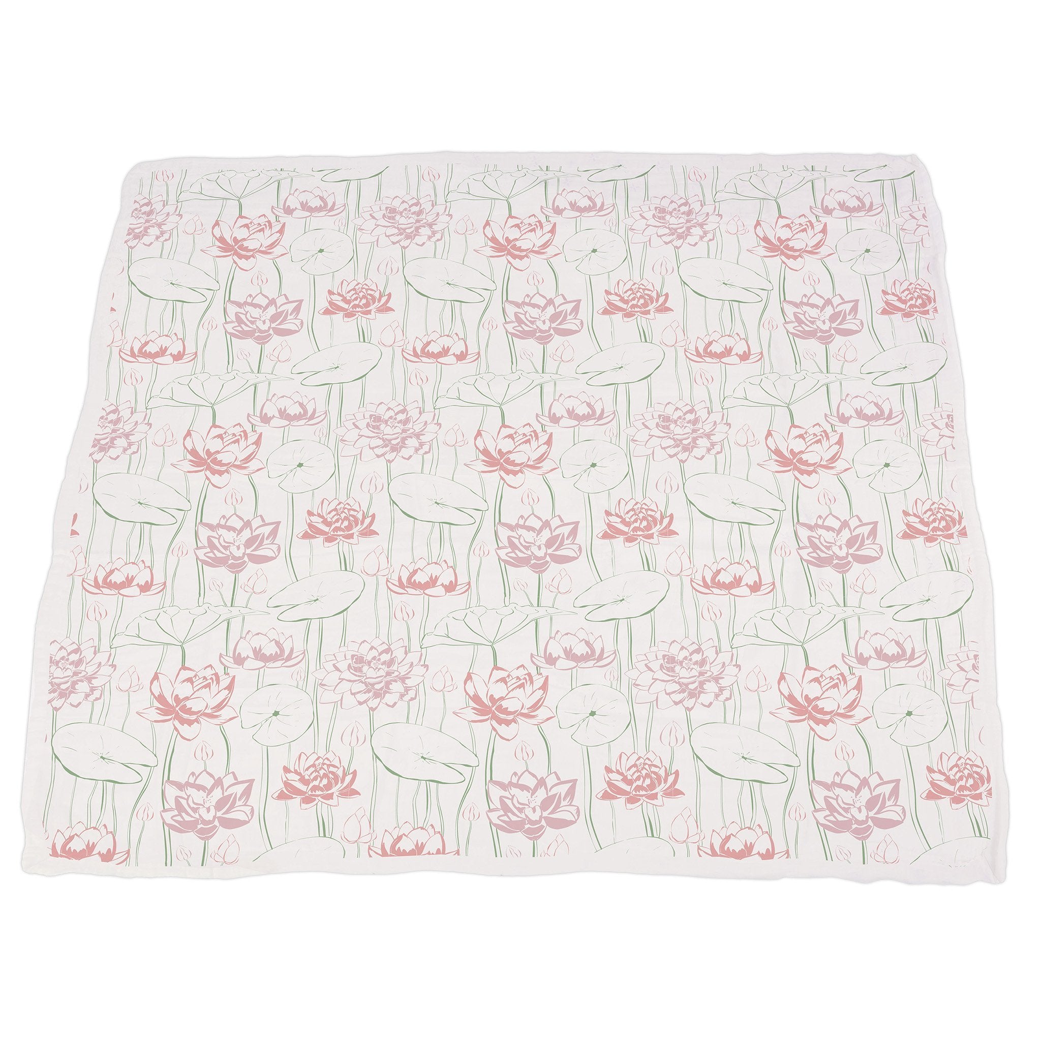 Turtles and Water Lily Bamboo Muslin Newcastle Blanket