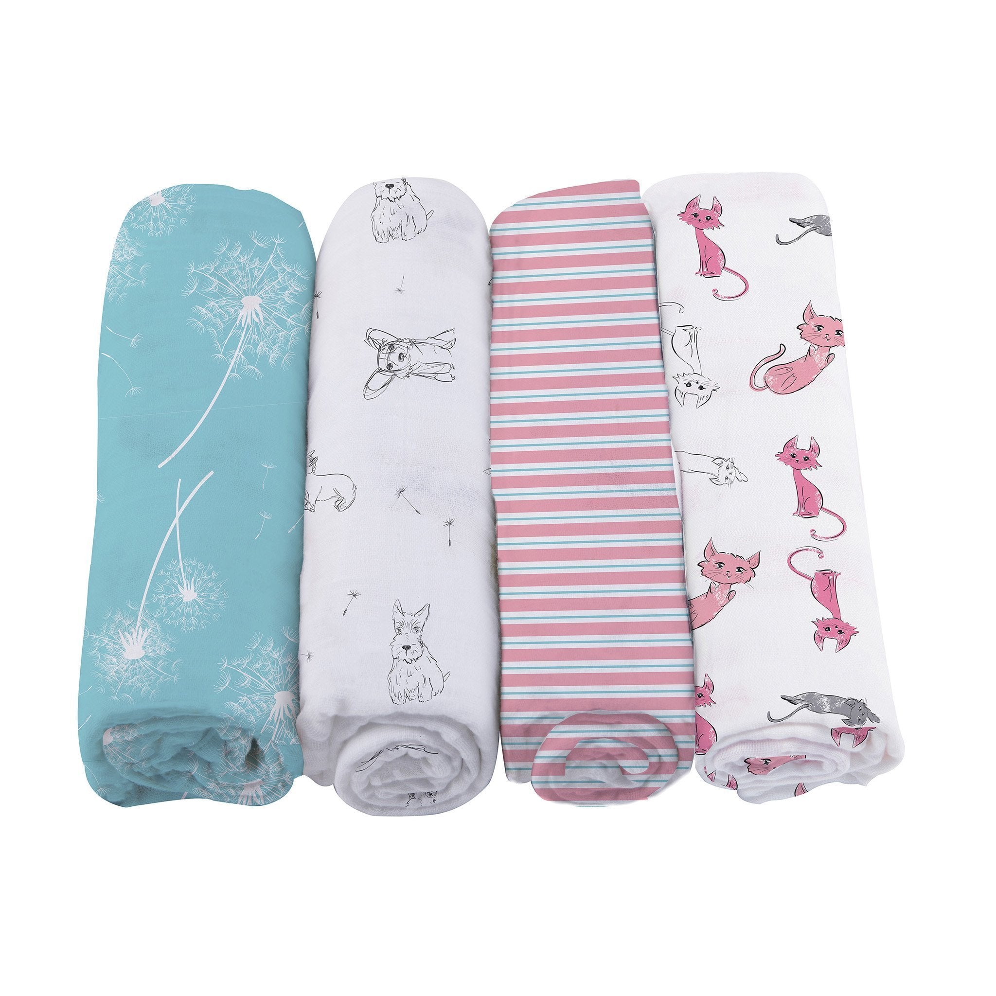 Dandelions Bamboo Muslin Swaddle 4PK