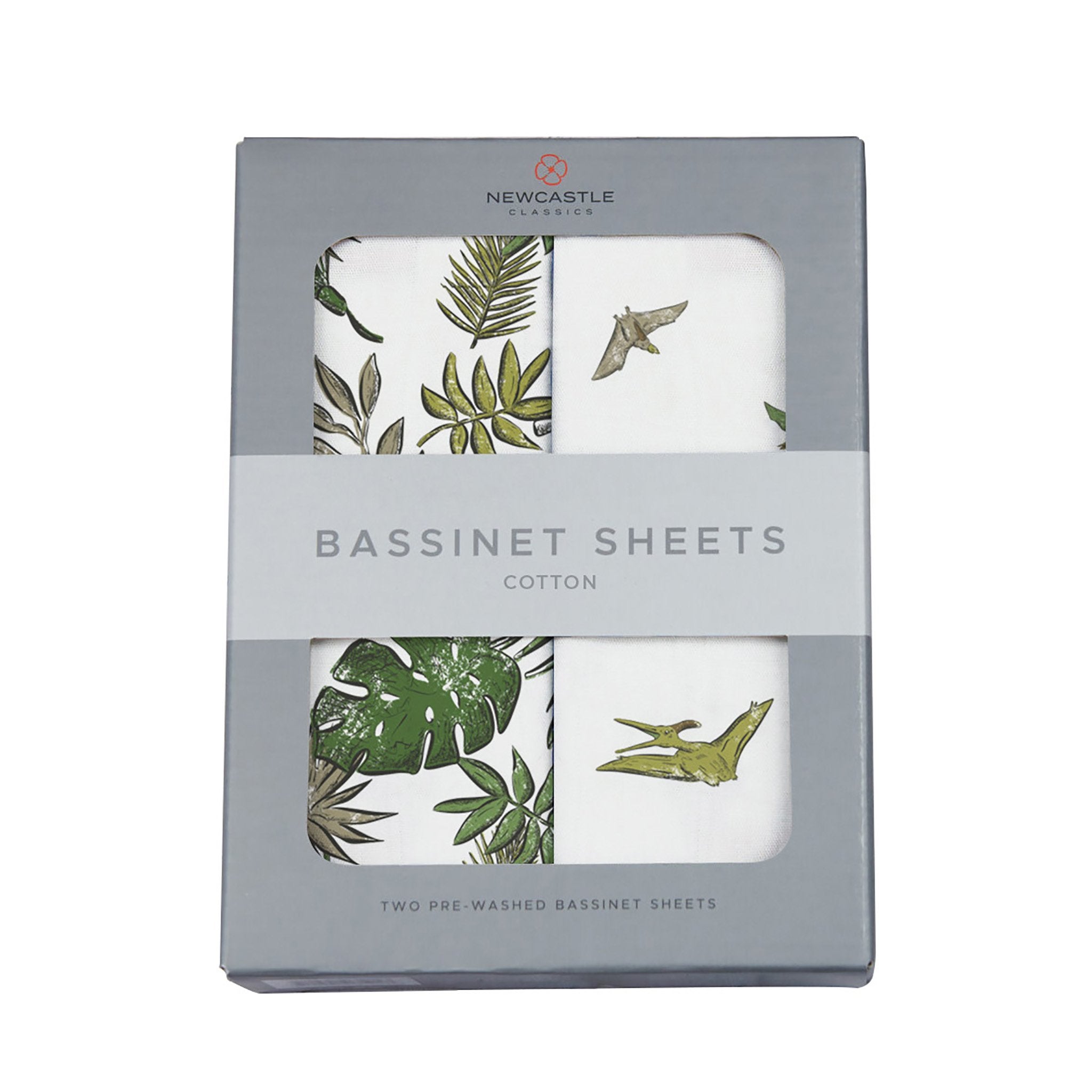 Jurassic Forest and Pteranodon Cotton Bassinet Sheets