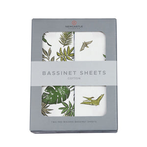 Jurassic Forest and Pteranodon Cotton Bassinet Sheets